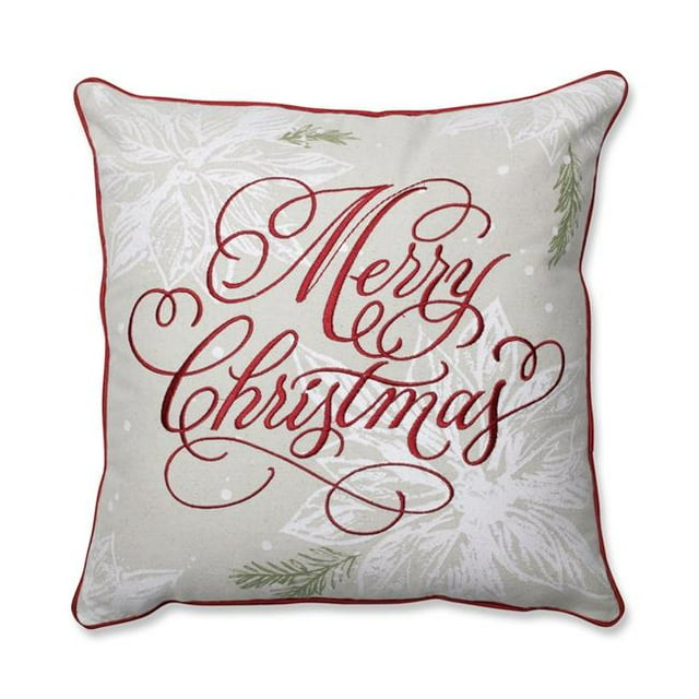 Pillow Perfect 612348 17 in. Merry Christmas Throw Pillow, Red