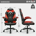 thumbnail image 6 of N-GEN Red Gaming Chair, Flip-up Armrest Computer Chair Ergonomic Office Chair PU Leather Desk Chair Executive Adjustable Swivel Task Chair, 6 of 8