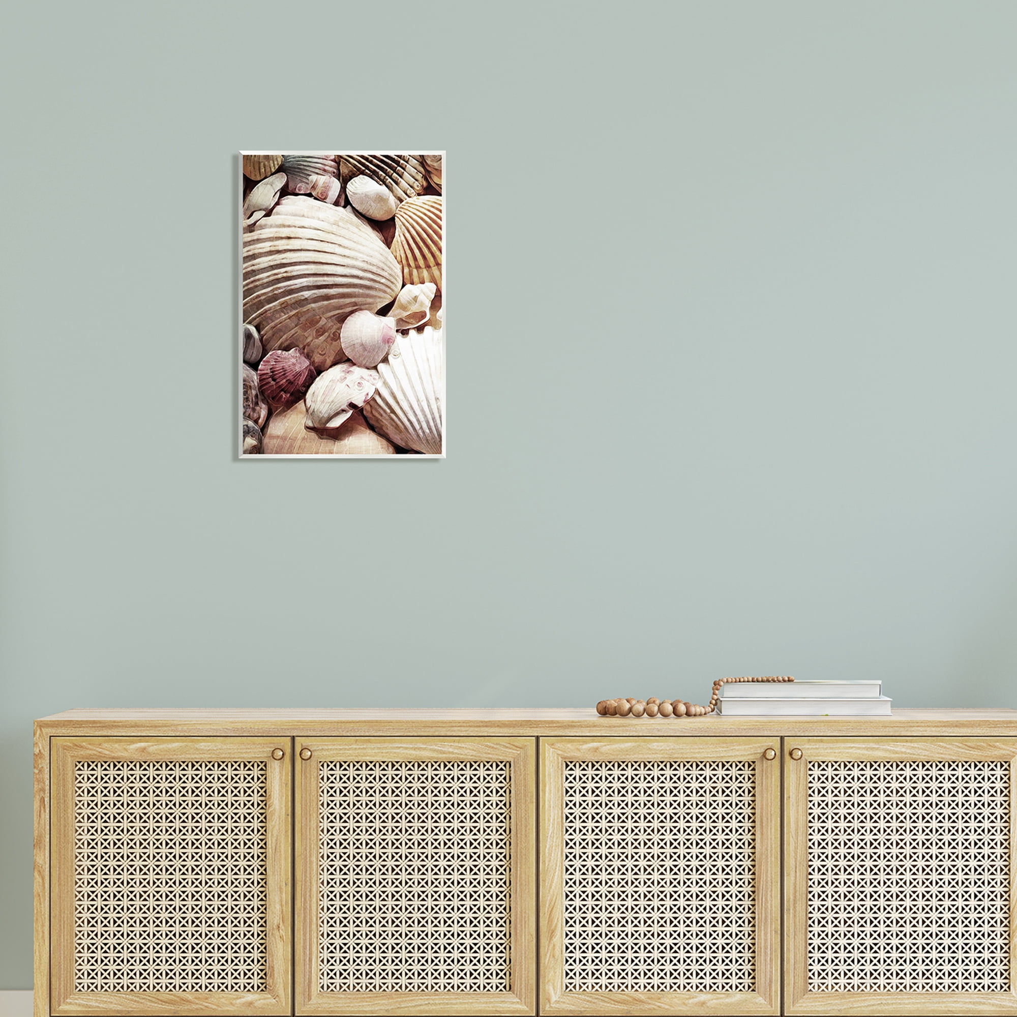 Stupell Various Nautical Clam Conch Shells Landscape Photography Wall Plaque Unframed Art Print Wall Art