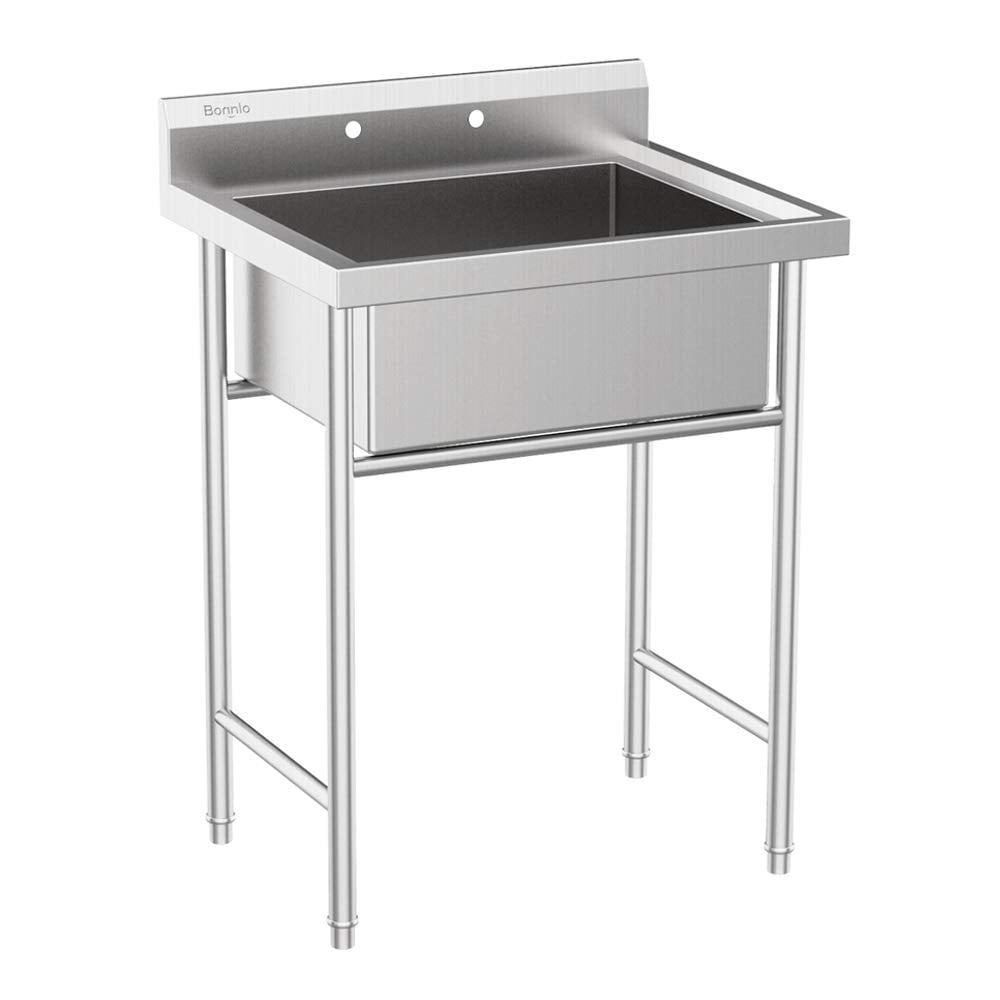 UBesGoo 30" wide Commercial Grade Stainless Steel Utility Sink Restaurant Sink Laundry Tub for