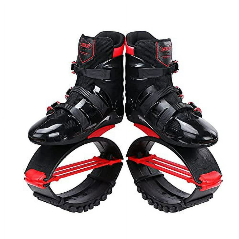 Joyfay Jumping Shoes Unisex Bounce Boots with 3pcs Tension Springs,  Black-Red Color, XXL Size