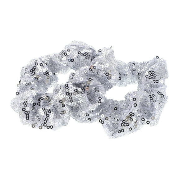 UKCOCO 2Pcs Sequin Hair Accessories for Women Elastic Silver Hair Band for Birthdays