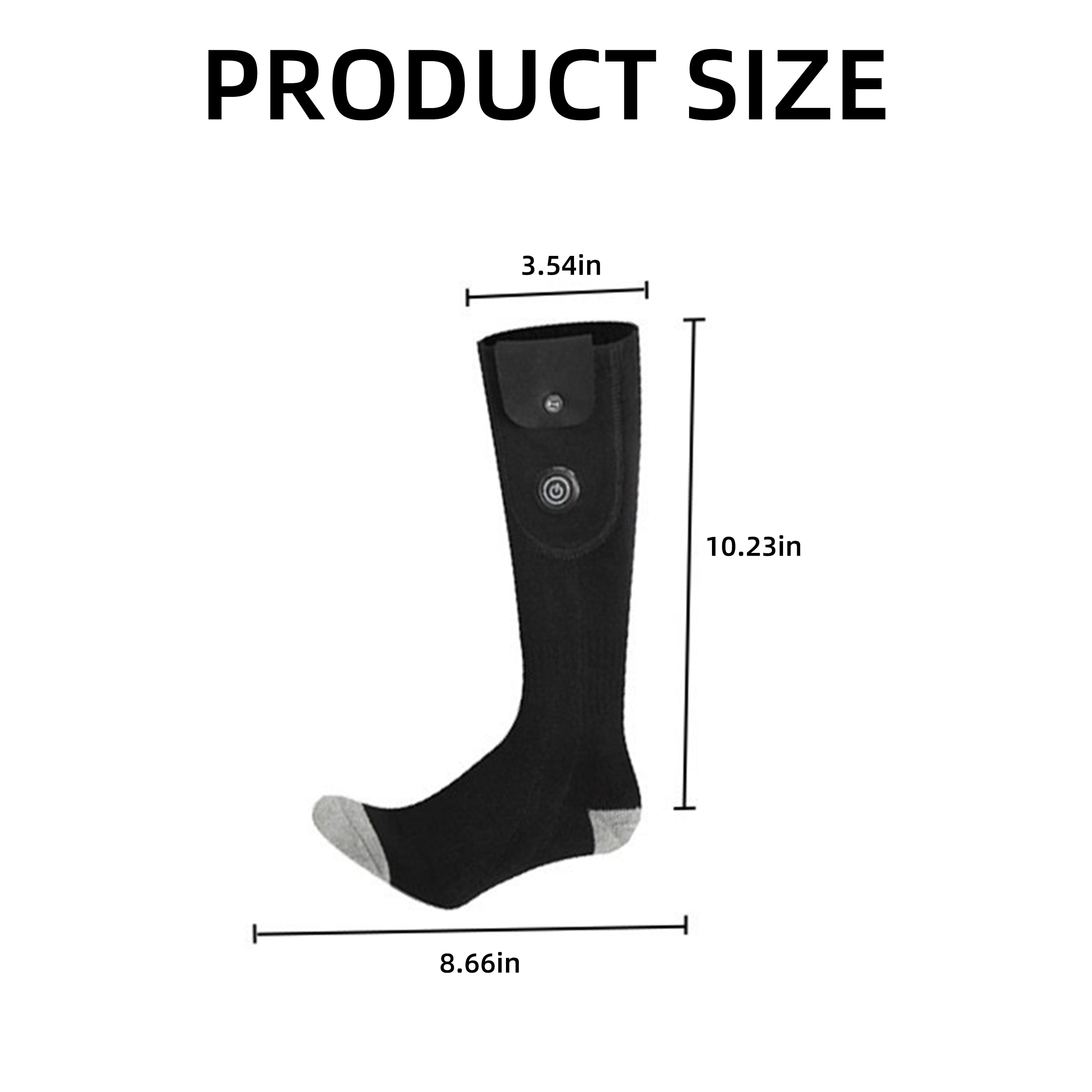 WZCPCV Heated Socks for Men Women, 5000mAh Rechargeable Heated Socks, Temperature Control  Foot Warmer for Skiing Camping Running Cycling,Gray