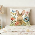 thumbnail image 6 of AuroraX Easter Throw Pillow Covers 18x18 Inch Outdoor Square Farmhouse Linen Bunny Rabbits Tulips Floral Decorative Pillow Covers Spring Cushion Case for Couch Sofa Bench, 6 of 6