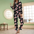 thumbnail image 2 of HNMKIU Comfortable Sleepwear Set Womens Christmas Snowman Pattern Cozy Long Pajama Sleep Set, 2 of 4