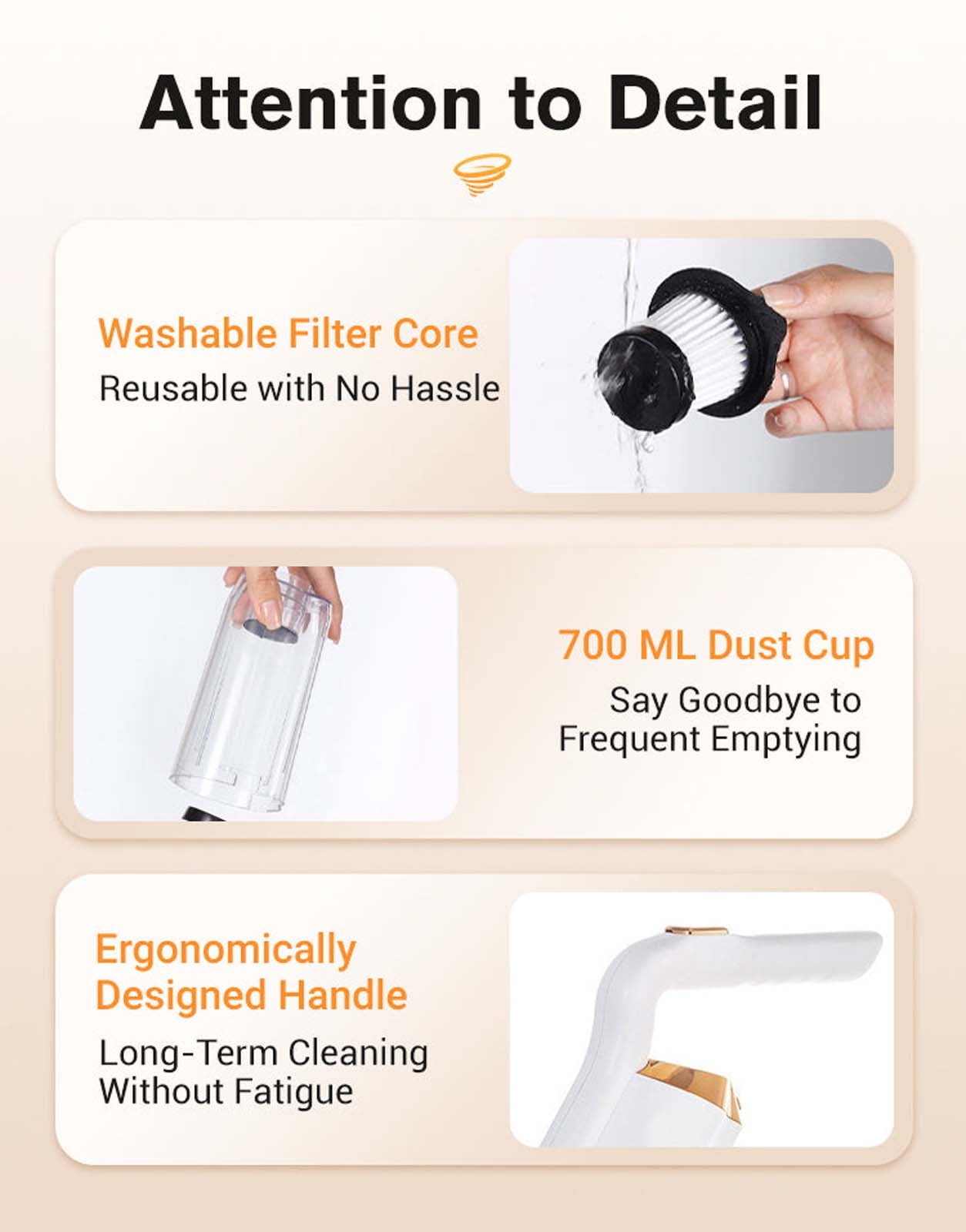 High-Power Wireless Handheld Vacuum Cleaner for Home and Car, 4000Pa Strong Suction, Multi-Function, USB Rechargeable, 30-min Runtime, Detachable Filter