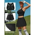 thumbnail image 3 of Ensembles de Jupes de Tennis pour Femmes 2 Pcs Robe Athlétique avec Shorts Intégrés et Poches, 3 of 8
