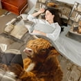 thumbnail image 4 of Homewish Highland Cow 7-Piece Bedding Comforter Set for Teens Boys Girls,Rustic Farmhouse King Bedding Sets,Lodge Cabin Ultra Soft Bed Sheets,Lightweight Room Decor,Reversible, 4 of 8