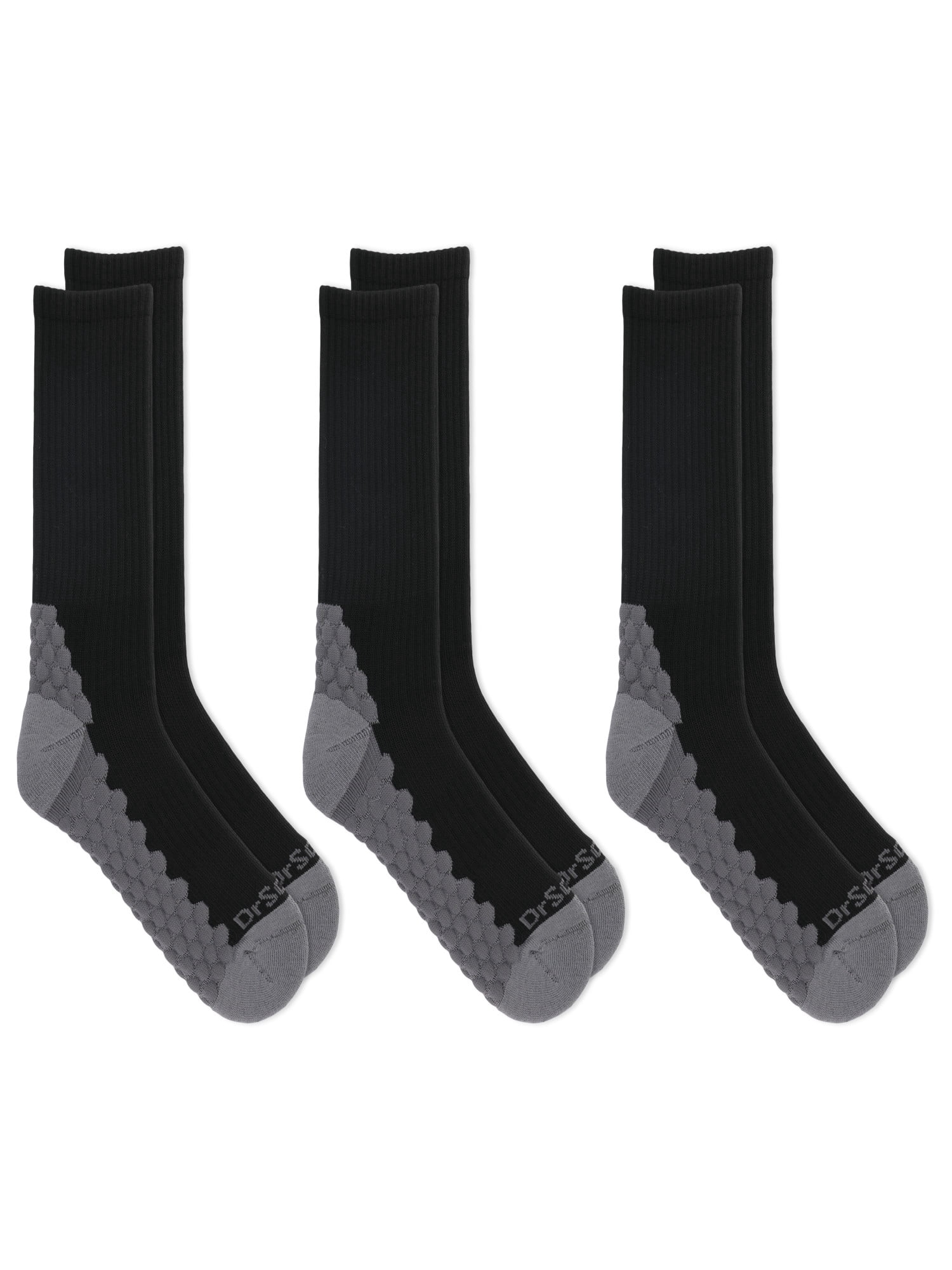 Dr. Scholl's Men's Crew Socks Float on Air, 3-Pack with Moisture Guard and Odor Control