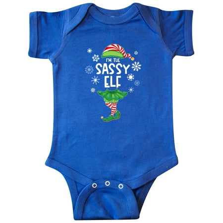 

Inktastic Funny Christmas I m the Sassy Elf with Shoes and Hat Gift Baby Boy or Baby Girl Bodysuit