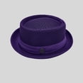 thumbnail image 5 of Ticikt Mens Breathable Mesh Fedora Hat, Summer Outdoor Short Brim Fedora Sun Hat,Dark Purple, 5 of 6