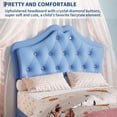 thumbnail image 2 of Tamaño individual velvet forrado cama de plataforma: LED lights, crystal button cabecero, almacenamiento cajón, noise-free, no box spring, princess/girls cama para teens (blue - fun y moderno), 2 of 8