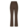 thumbnail image 5 of Womens Cross Waist Yoga Bootcut Pants High Waist Workout Gym Bootleg Leggings Wide Leg Work Pants Trousers with Pockets Womens Clothes, 5 of 8