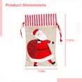 thumbnail image 4 of 3 bolsas de arpillera para vino de Navidad, bolsas grandes para golosinas navideñas con diseño de Papá Noel, reno y muñeco de nieve, bolsas reutilizables para guardar dulces con cordón para regalos de, 4 of 5