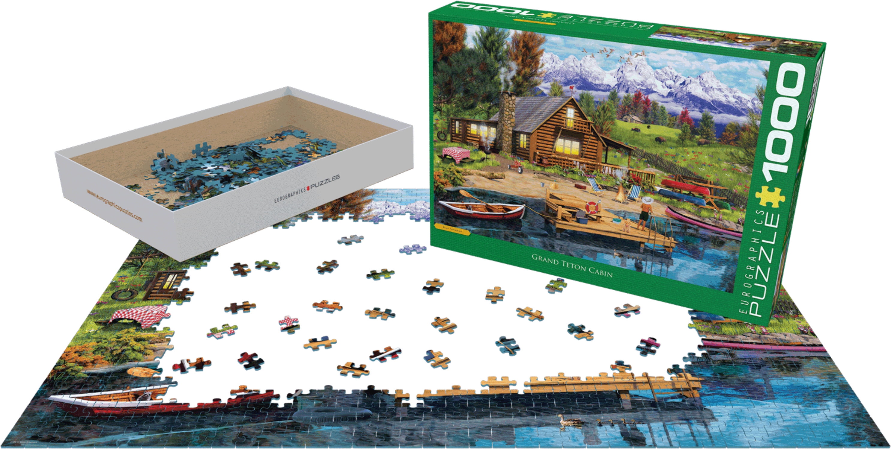 EuroGraphics Mountain Cabin by Paul Normand Jigsaw Puzzle, 1000 Pieces – Scenic Nature Artwork