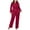 Red, variant on Stretchy Jeans for Women Wide Leg MIUOWANP Womens Fashion Solid Casual V-Neck Long Sleeve Suspender Long Jumpsuit Blue XXXXXL