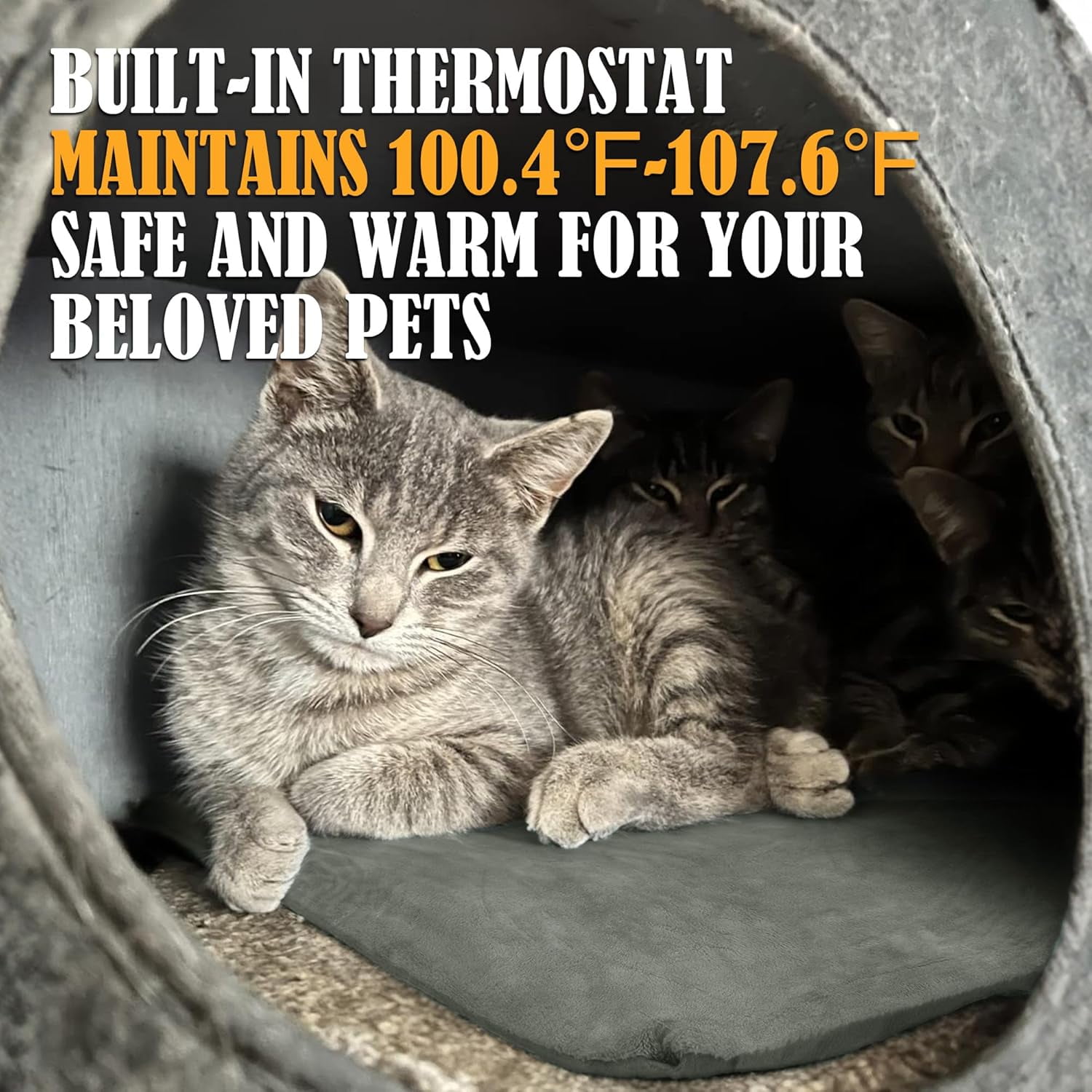 Outdoor Heating Pad for Cats, Pet Heating Pad for Outdoor Cat House,Safe Electric Cat Warming Pad,Waterproof Heated Cat House for Outside Feral Cat Animal,Outdoor Heat Cat Dog Bed Mat, 20"X16"