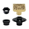 thumbnail image 5 of Kingston Brass BSFK9771BB Watercourse 4-Inch Brass Square Grid Shower Drain with Hair Strainer and Base Flange in Brushed Brass, 5 of 5