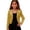 Yellow, variant on Elegant Girls Satin Short Jacket with Print, Long Sleeve Bolero Shrug for Formal Party Wear Dressy Cardigan Outerwear