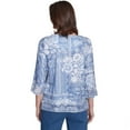 thumbnail image 2 of Alfred Dunner Womens Petite Lacey Floral Patchwork Crew Neck Top, 2 of 4