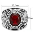 thumbnail image 2 of US Army Ring for Men and Women Unisex Stainless Steel Military Patriotic Ring in Silver with Red Stone, 2 of 11