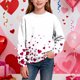 thumbnail image 1 of Sudadera sin capucha para niño, con estampado de San Valentín, de manga larga, informal, deportiva, con capucha, sudadera de manga larga sin capucha, top con inserciones en los hombros, blusa de polié, 1 of 8