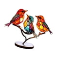 thumbnail image 3 of Escultura de pájaro de doble cara, elegante adorno de escritorio para decoración del hogar. 16cmx17.5cmx8cm, 3 of 9