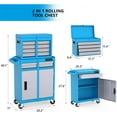 thumbnail image 4 of Ktaxon 2 in 1 Rolling Tool Chest Storage Cabinet, Mechanic Tool Organizer Box, w/5 Drawers, Blue, 4 of 7
