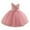 Pink, variant on Girls Dresses V Net Dress For Toddler Baby Girls Party Photoshoot Outfit Stretchy Waist Casual Girls Dresses Pink 110