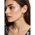 thumbnail image 3 of Gold Oval Hoop Earrings for Women, 14K Gold Plated Sterling Silver, Hypoallergenic, Lightweight Design, Ideal for Casual and Formal Outfits, 3 of 5