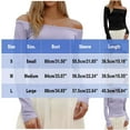 thumbnail image 3 of CHUMUD Women Off Shoulder Tops Long Sleeve Blouses Slim Fitted Top Lace Bow Soft Solid Shirts Everyday, 3 of 9