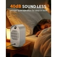 thumbnail image 6 of Space Heater, Portable Heater for Indoor Use, Small Electric Heaters with Overheat & Tip-Over Protection, Mini Desk Heaters for Office Bedroom Bathroom, Compact & Efficient Heating, White, 6 of 8