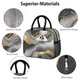 thumbnail image 4 of Obrewu Black White and Gold Marble Lunch Bag for Adult, Insulated, Leakproof, Oxford Cloth, 4 of 7