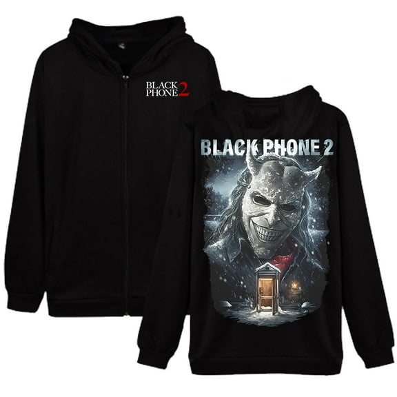 Black Phone 2 Cold Call Zip Hoodie Long Sleeve Streetwear Women Men Zipper Sweatshirt