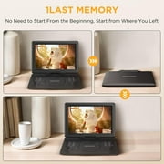 16.9 Portable DVD Player with 14.1 Swivel HD Screen,with Control Remote, 5-Hour Built-in Rechargeable Battery,Car Charger & AC Adapter, Supports CD/DVD/SD Card/USB/Sync TV, Regions Free