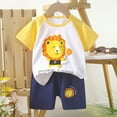 thumbnail image 2 of BOBOGOJP Boys Summer Outfits Cotton Stripe Family Short Set Matching Outfits 2 Piece Set, 2 of 3