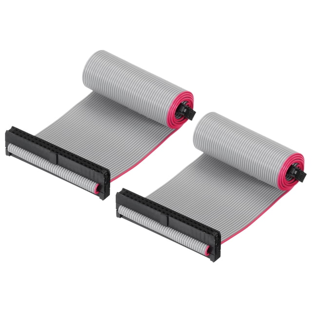 Unique Bargains IDC 44Pin Flat Ribbon Cable, 2.0mm Pitch FC to FC Connector 30cm Length Grey Jumper Wire Computer DVD, 2Pcs