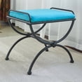 thumbnail image 1 of International Caravan Cambridge Iron Vanity Bench in Aqua Blue, 1 of 2