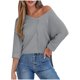 thumbnail image 2 of Top de tallas grandes,Suéter informal de manga larga y cuello redondo para mujer, con detalle de parche en la espalda, mezcla de poliéster, cómodo para uso diario, sopatenor, 2 of 8