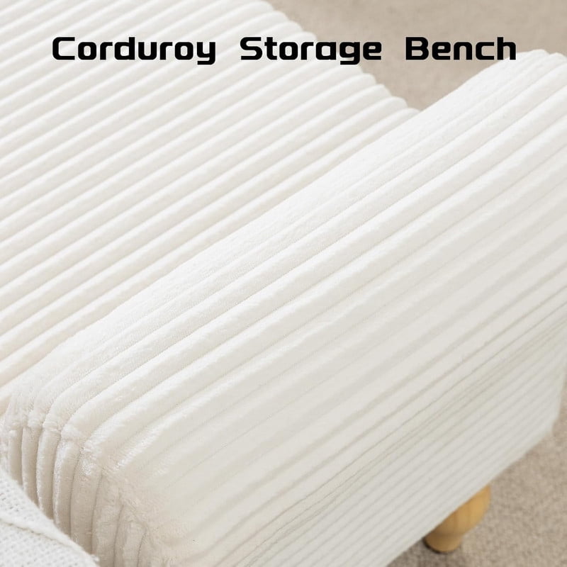 51.5'' Storage Ottoman Bench, Upholstered Storage Benches for Bedroom, End of Bed Storage Bench, Window Benches for Foot of Bed