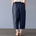 thumbnail image 4 of ZANZEA Women High Waist Basic Cropped Pants Capris Pantalon Wide Leg Trousers, 4 of 4