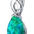thumbnail image 4 of 1.75 ct Pear Shape Created Green Opal Pendant Necklace in Sterling Silver, 18", 4 of 6