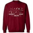 thumbnail image 2 of OXI Crewneck Sweatshirt - Science Doesn’t Care, Basic Casual Sweatshirts for Men's and Women Fleece Sweatshirt Long Sleeve - Cardinal Red Small, 2 of 2