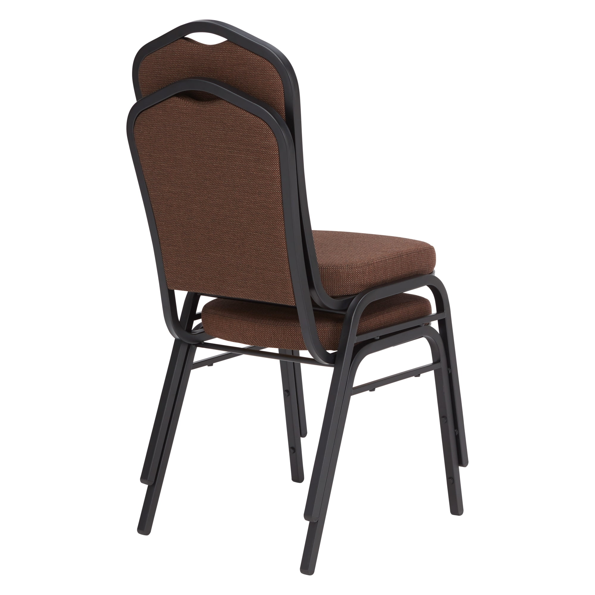 National Public Seating 9300 Series Deluxe Upholstered Banquet Chairs, Chocolatier/Black, Pack Of 2 Chairs