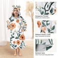 thumbnail image 3 of FORMRS Wearable Blanket Hoodie with Sleeves for Kids Cozy Flannel Sweatshirt, Flowers Pattern, 3 of 7