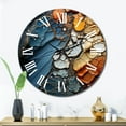 thumbnail image 1 of Designart "Mouvements Fluides Bleu Orange Expression" Formes Abstraites Horloge Murale Surdimensionnée, 1 of 6