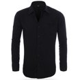 thumbnail image 4 of XDZJLR Chemise Homme Décontractée Business Couleur Unie Col à Revers Manches Longues, 4 of 4
