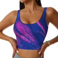 thumbnail image 2 of Lsque Neon Gradient Blue Printed Women'S Sports Bra, Compression, Moisture Wicking, High-Impact Sports Bra For Women,Supportive sports bra-Medium, 2 of 9