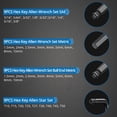 thumbnail image 4 of 36 Pcs Allen Torx Hex Keys, SAE and Metric Wrench Key Set Ball and Flat End, Chromium Vanadium Steel and S2 alloy steel L-key With Visible Coding Hand tools, 4 of 9