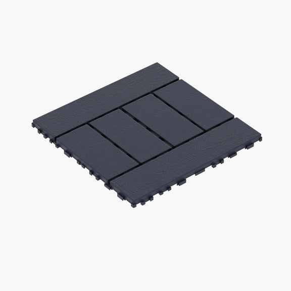 Alvantor 12"x12" Interlocking Deck Tiles, 44 Pack Plastic Waterproof Flooring Tiles for Outdoor & Indoor,Dark Gray
